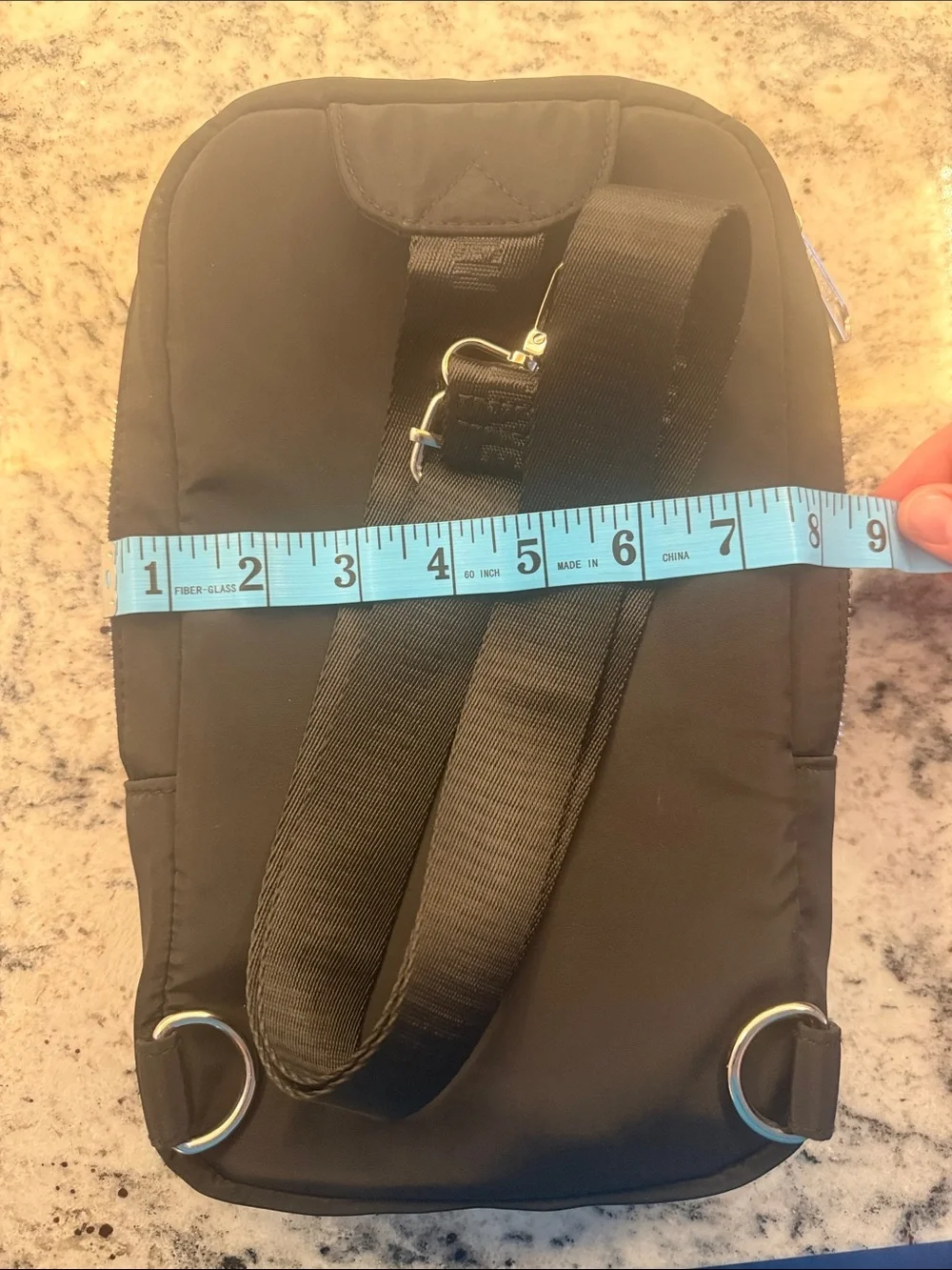 Steve Madden Black Crossbody Sling Bag with SM Patch